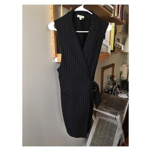 Oversized pin stripe vest